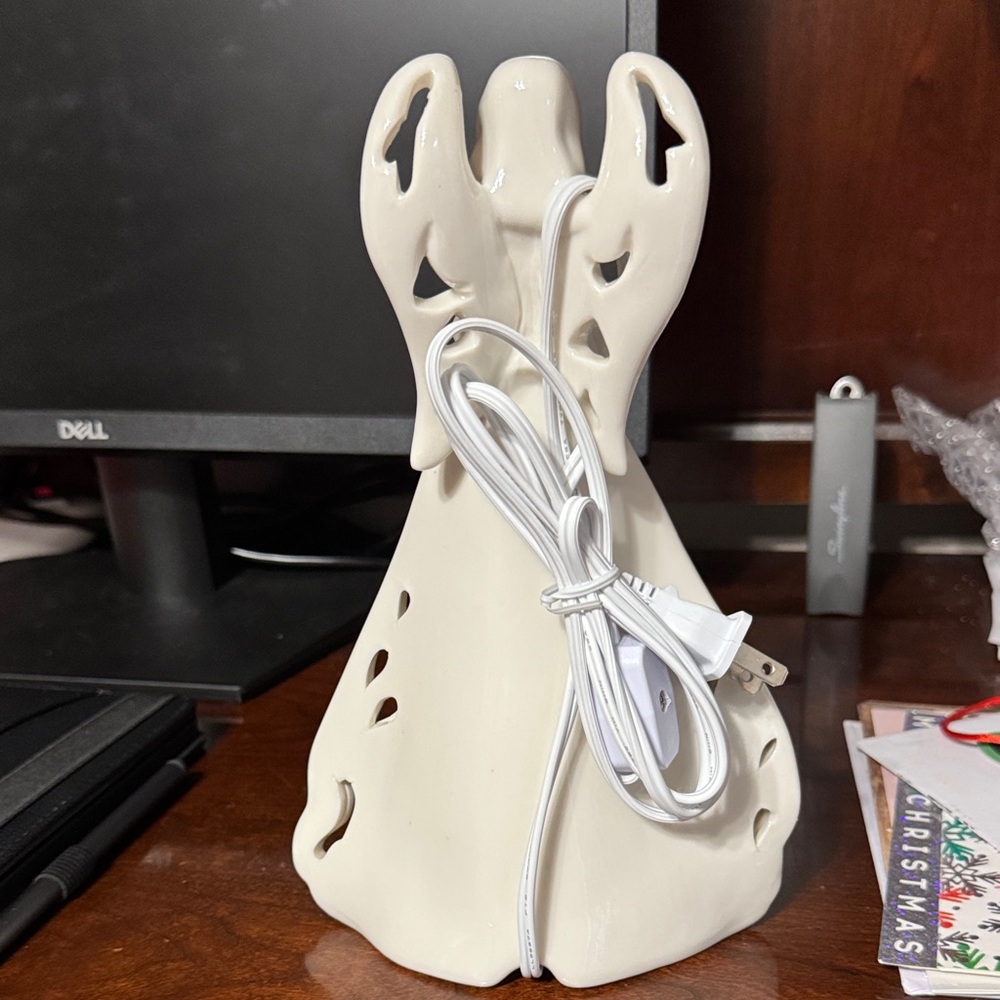 Elegant Light Up Angel Ceramic Figurine - Picture 3 of 5